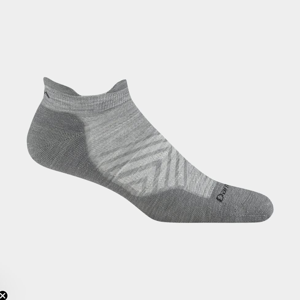 1039 Solid Gray Men's Run No Show Tab Cushioned Ultra-Lightweight Running Socks