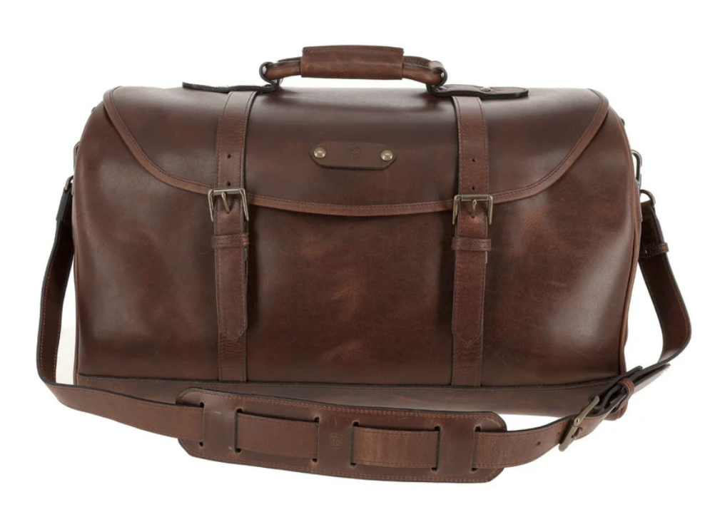 Leather Weekender Duffel Bag Tom Beckbe oak