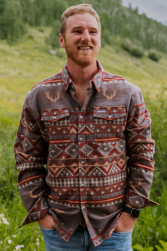 Whitetail Deer Aztec - Long Sleeve Twill