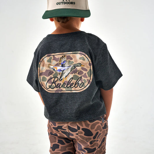 Youth - Short Sleeve Tee - Ducks Flying In - Heather Black Y-SST-DFI-HB