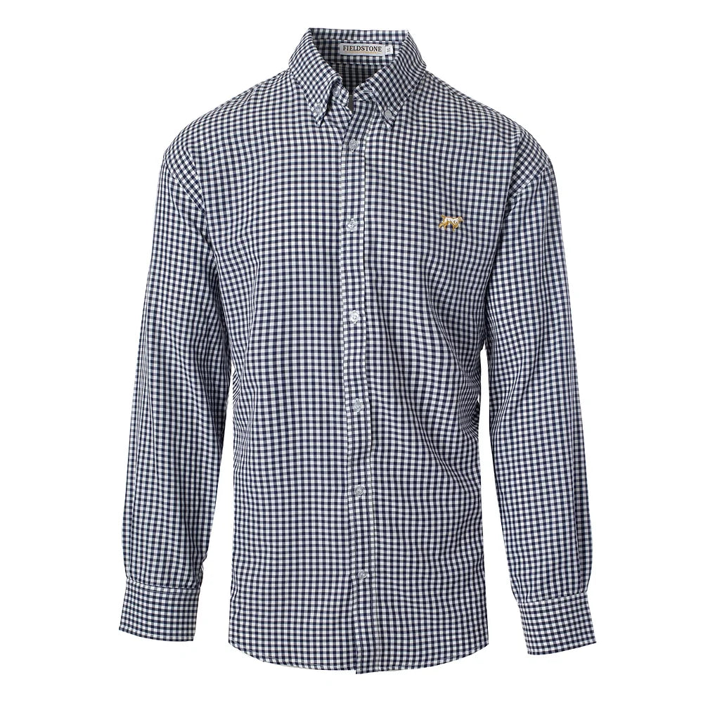 Youth Fieldstone L/S Braxton Button Down Navy/White