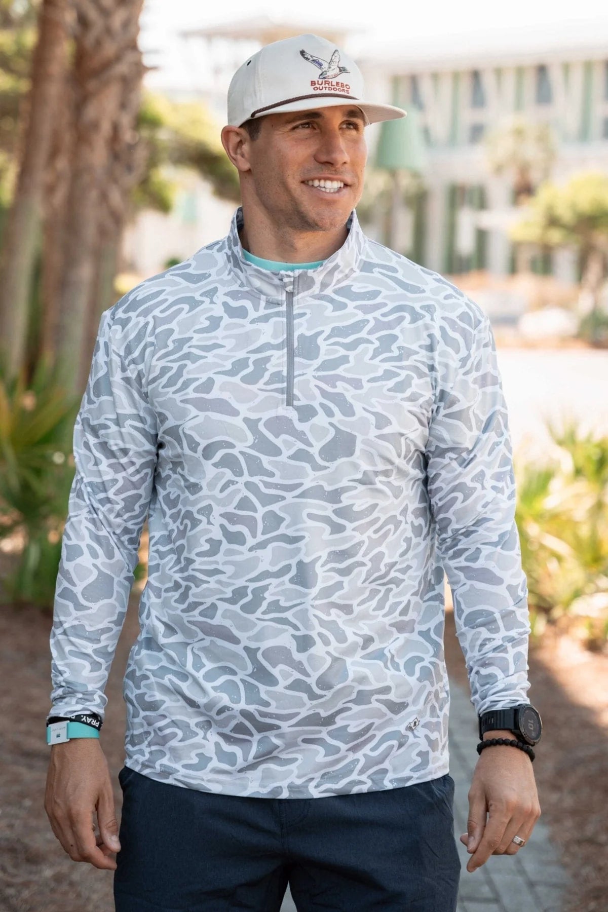 Performance Quarter Zip - White Camo