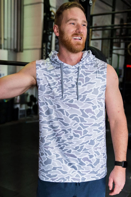 Burlebo Performance Sleeveless Hoodie - White Camo