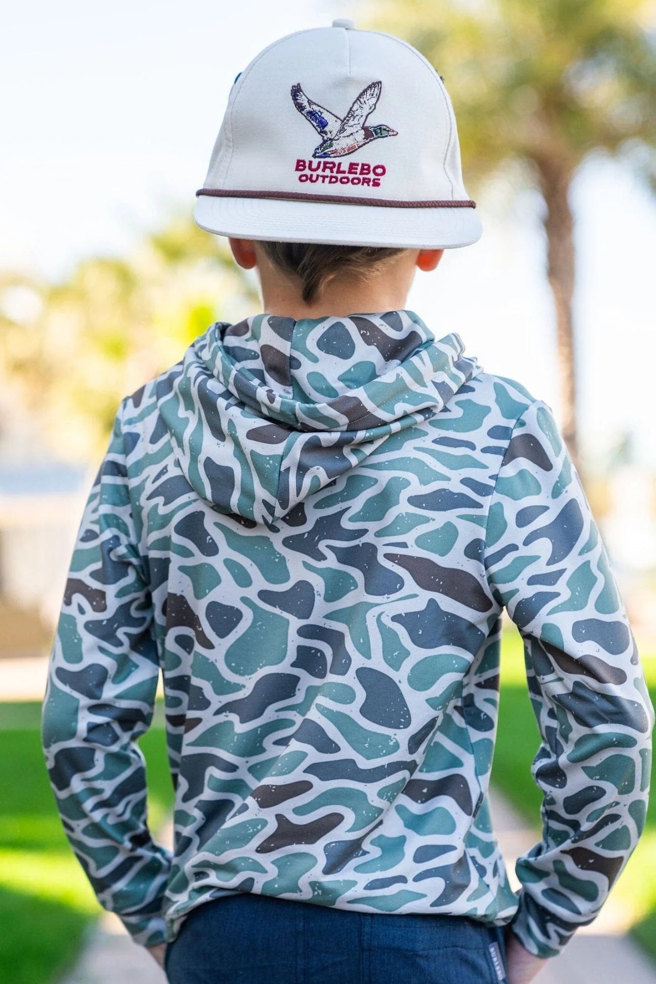 Youth Burlebo Performance Hoodie - Retro Duck Camo