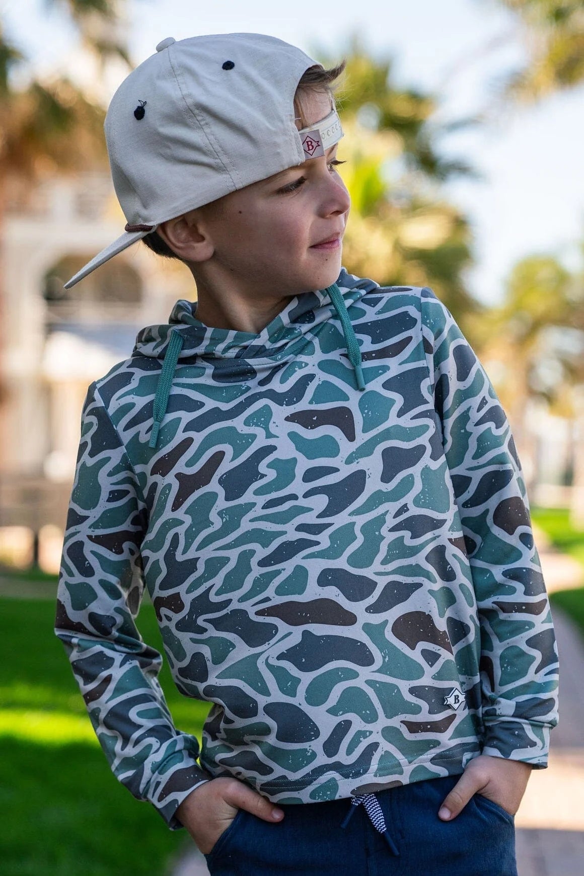 Youth Burlebo Performance Hoodie - Retro Duck Camo