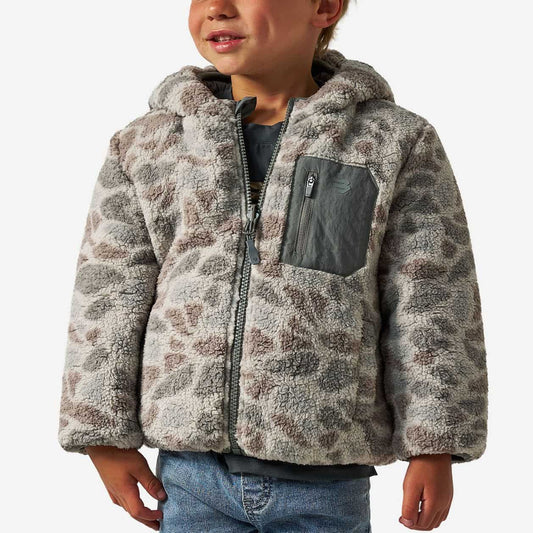 MFHJ-CDC Youth Mountain Fleece - Reversible Hoodie Jacket - Classic Deer Camo