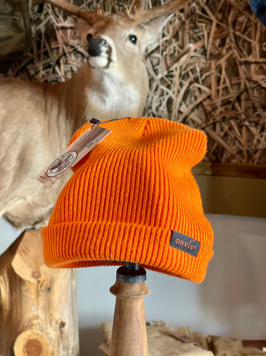 Orange Orvis Beanie