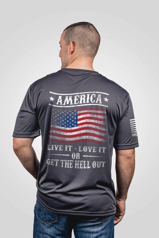 Mens Moisture Wicking T-Shirt - Get The Hell Out
